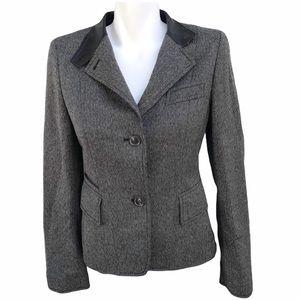 Akris Punto Blazer With Leather Collar